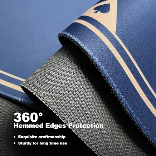 YUZPKRSI 47 Inch Round Poker Mat, Neoprene & Rubber, Texas Hold'em Poker Table Top Casino Card Games, Portable, Carrying Bag Included