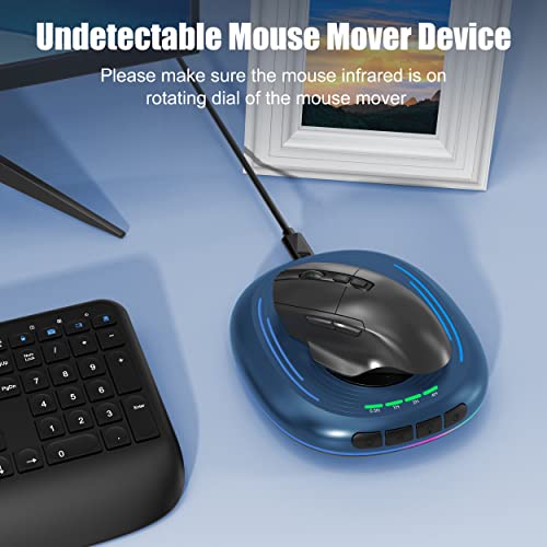 VKAROOD Mouse Jiggler Undetectable Mouse Mover Device with Timer, ON/Off Switch, Breathing Light Mouse Wiggler for Prevent Computer Laptop Screen Sleep (Blue)