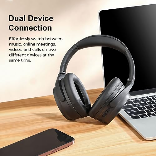 Edifier WH700NB Wireless Active Noise Cancellation Over-Ear Headphones, Bluetooth 5.3 Foldable Lightweight Headset, Dual Device Connection, 68-Hour Battery Life, for Travel, Home Office - Black