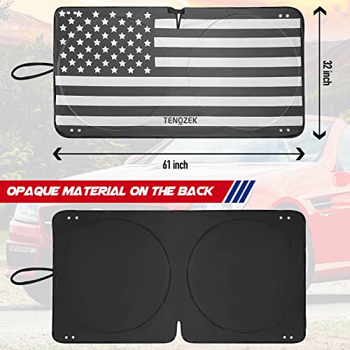 1-Piece Car Sun Shade American Flag Windshield Sun Shade Windshield Foldable Front Window Sun Shade Car Sun Visor Shield Cover Fits Easily to SUV & Truck-UV Ray Blocker Keeps Your Vehicle Cool