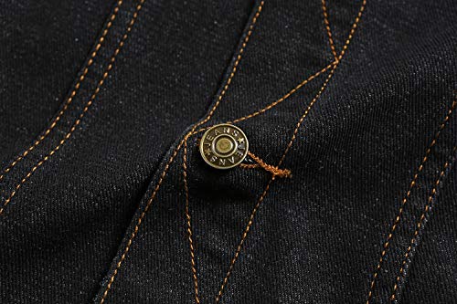 NASKY Men's Fit Retro Ripped Denim Vest Sleeveless Jean Vest and Jacket (Small, Black)