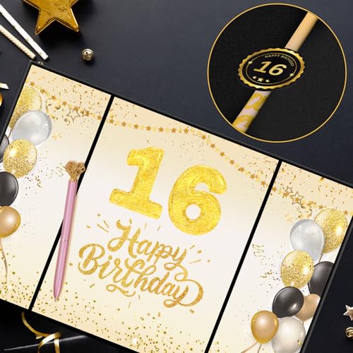 Tnvee 65TH Birthday Party Guest Book Birthday Decorations for Women, Large 19" x 12.2" Rose Gold Signature Signature Card Board Party Supplies Gifts for 65 Years Old Mom Retiree