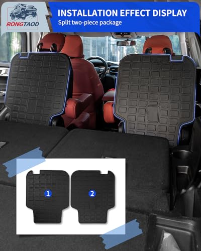 Rongtaod Back Seat Cover Protector Compatible with 2020-2025 Ford Explorer 6 Seats Back Seat Cover Kick Mat Trunk Mat Cargo Mat Cargo Liner 2024 Explorer Accessories (The 2nd Row,Backrest Mats)