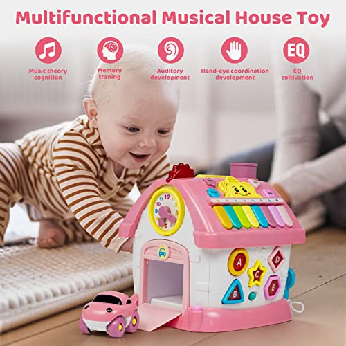 Marstone Toys for 1+ Year Old Girl Gifts, First birthday Gifts for Girls, 8-in-1 Montessori Toddler Toys House with Learning and Playing, Christmas and Birthday Gifts for kids Aged 1-2