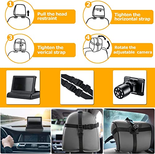 Itomoro Baby Car Mirror, View Infant in Rear Facing Seat with Wide Crystal Clear View,360° Rotation Plug and Play Easy Install baby car monitor 1080p