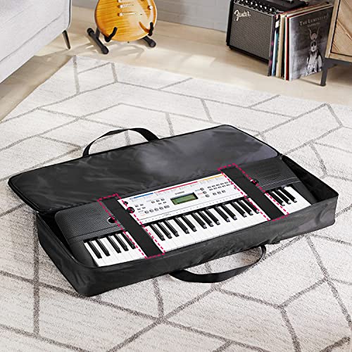 Ruibo 61 Key Keyboard Gig Bag Case,Portable Durable Keyboard Piano Waterproof 600D Oxford Cloth with 10mm Cotton Padded Case Gig Bag 40"x16"x6" / Black+Red