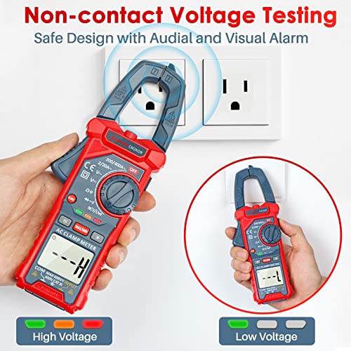 AstroAI Digital Clamp Meter Multimeter 2000 Counts Amp Voltage Tester Auto-ranging with AC/DC Voltage, AC Current, Resistance, Capacitance, Continuity, Live Wire Test, Non-Contact Voltage Detection