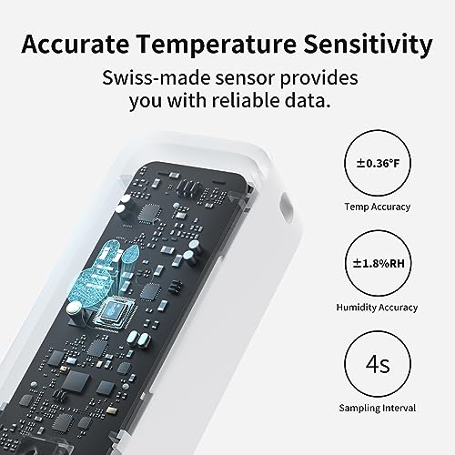 SwitchBot IP65 Indoor Outdoor Hygrometer Thermometer Wireless, 394ft Bluetooth Range, Refrigerator Thermometer, Dewpoint/VPD/Absolute Humidity Sensor, Free Data Storage Export, 2 Years Battery Life