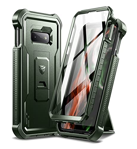 Dexnor for Samsung Galaxy S10e Case, [Built in Screen Protector and Kickstand] Heavy Duty Military Grade Protection Shockproof Protective Cover for Samsung Galaxy S10e (Army Green)