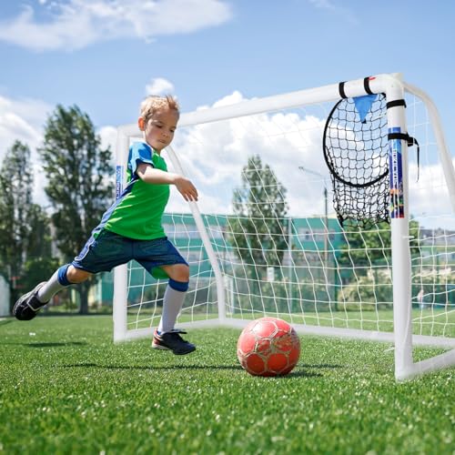 Hokicyos Soccer Goal for Backyard 6×4, 8×6 and 10×6.5 Soccer Goals with One Soccer Target Net and One Soccer Net, Weatherproof Soccer Goals with One Carry Bag for Kids and Adults' Practice or Training