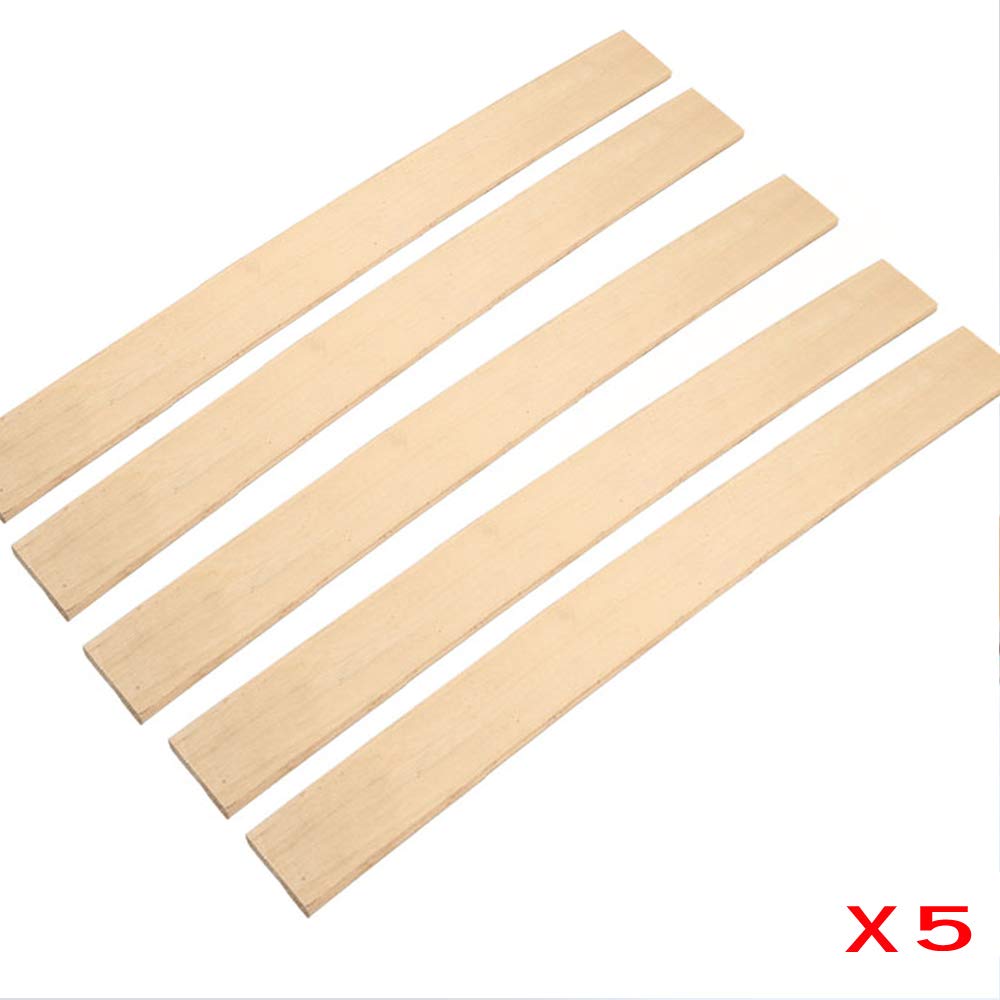 Replacement Support Plywood Slats for Soft Bed Frame Holders Kits Bundles Support for Soft Bed Size Arc-Shaped Slats (5 Slats Pack) (39" LX2.08 WX0.33 H)