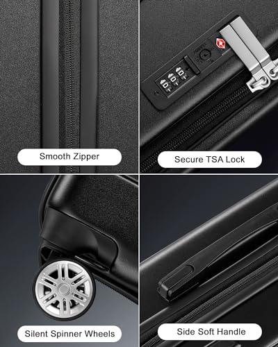 Suitour Expandable PC Hard Shell Luggage Sets,20" Carry-On 24" Checkd Luggage sets 2 piece, Travel Business Suitcase Set