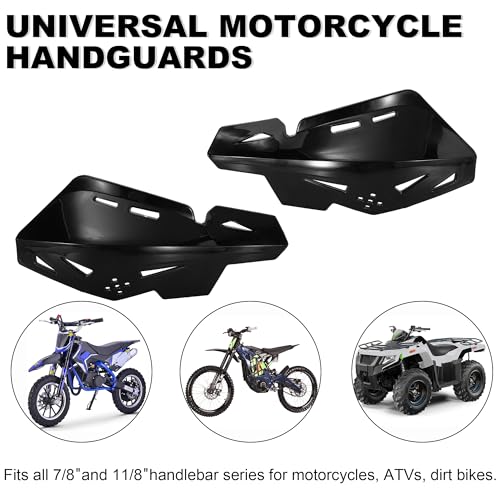 RUTU 7/8" 22mm and 1 1/8" 28mm Universal Motorcycle Hand Guards with CNC Bracket for Dirt Bikes Off-Road ATV Motorcross Enduro E-Bikes CRF450R 450X 300L CRF250L YZ250 YZ125 TTR125LE TTR250 - Black