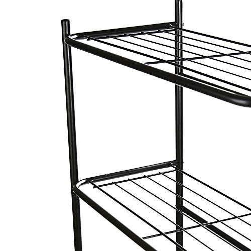 Mind Reader Over The Toilet Storage Rack, Bathroom Organizer, Bathroom Shelves, Metal, 23.5" L x 10.25" W x 70.5" H, Black