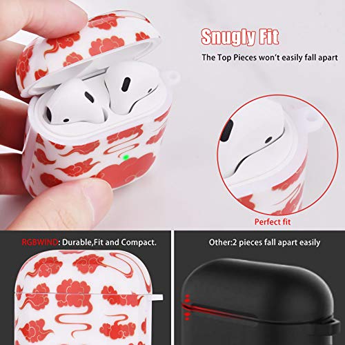 OLEBAND Airpod Case Cover with Keychain and Cute Skin,Hard and Shockproof Ipods Case Cover for Women and Girls,Accessory Sets Air pod 2 and 1(Cow)