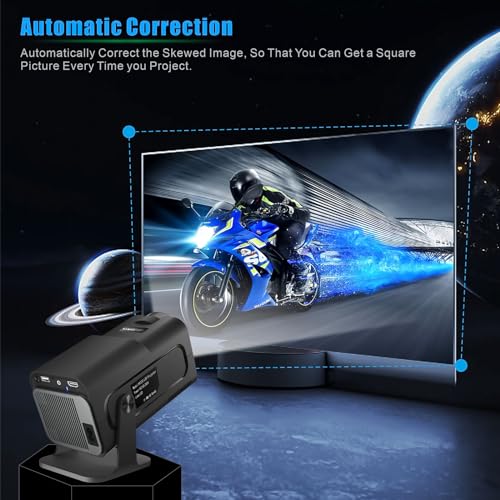 Portable Mini Projector with WiFi 6 and Bluetooth, Magcubic Native 1080P Auto Focus Smart Video Projector Support 4K, Outdoor Movie Projector Short Throw Home Theater Projector with Android 11