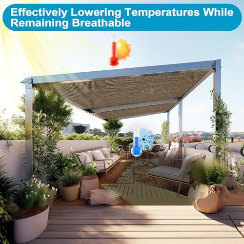Artpuch Outdoor Pergola Shade Cover 13x24 FT Sun Shade Cloth with Grommets Light Grey 90% UV Protection Canopy Patio Privacy Screen (Customized Available)