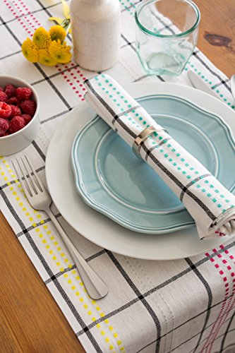 DII Cotton Plaid Napkin Set Machine Washable, 20x20, Butcher Block, 6 Count