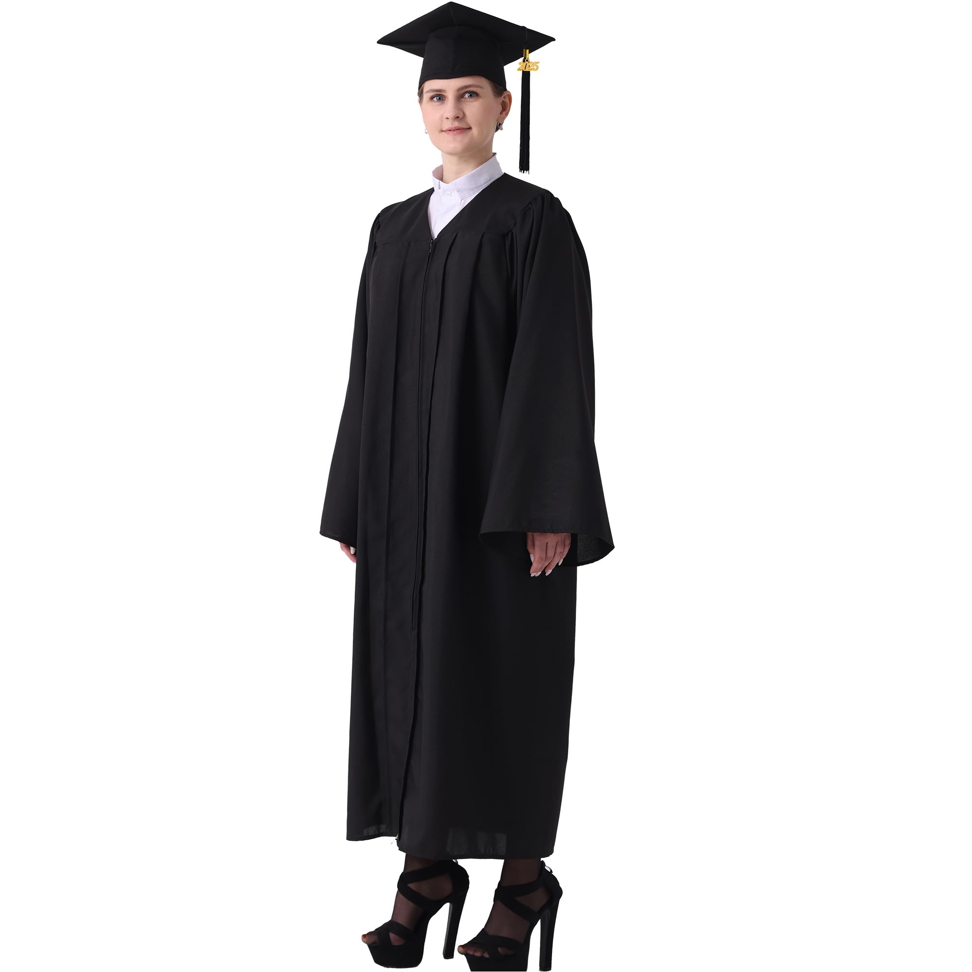 GraduatePro Matte Graduation Cap and Gown 2025 Set Bulk with Tassel for High School & College Black 51