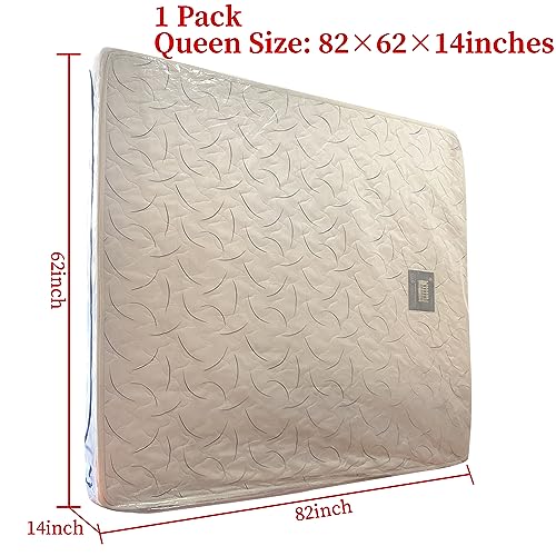 JUNESHE Queen Mattress Bag for Moving and Storage-3 Mil Zipper Plastic Waterproof Mattress Storage Bag