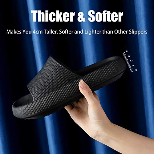 rosyclo Cloud Slippers for Women and Men, Massage Shower Bathroom Non-Slip Quick Drying Open Toe Super Soft Comfy Thick Sole Home House Cloud Cushion Slide Sandals Shoes, Avocado Green