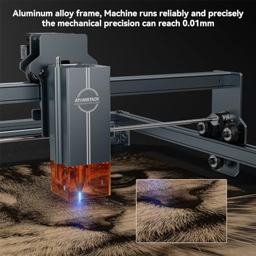 ATOMSTACK 12W Laser Engraver, A10 PRO V2 Laser Cutter, 0.06mm High Accuracy Laser Engraving Machine for Wood and Metal, Dark Acrylic, Glass, Leather, Engraving Area 15.7 "x15.7"