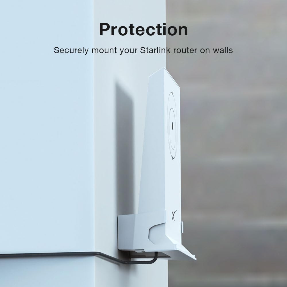 Holicfun Wall Mount for Starlink Mesh WiFi Router V2 Bundle with Starlink Ethernet Cable Caddy and Starlink Ethernet Adapter Holder