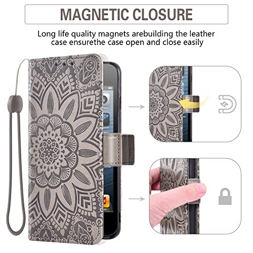 Asuwish Phone Case for Xiaomi Redmi Note 10/10S 4G with Tempered Glass Screen Protector and Flower Leather Wallet Flip Cover Credit Card Holder Cell Accessories Redme Note10 S Note10S Women Men Blue