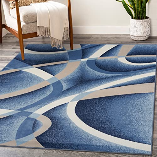 2305 Geometric Abstract Beige 2x7 Area Rugs for Entryway