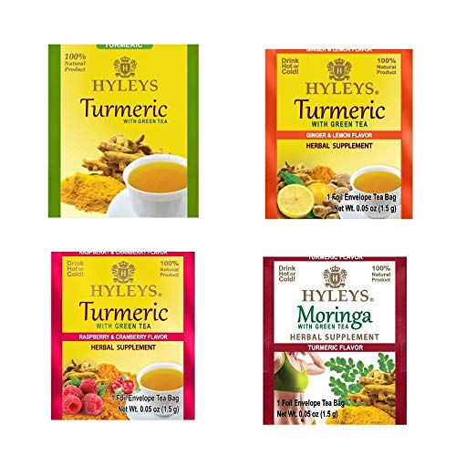 Hyleys Turmeric & Green Tea - Natural Antioxidant Herbal Tea - 50 Tea Bags