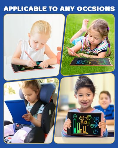 bravokids 2 Pack LCD Writing Tablet with Stylus, 8.5 inch Colorful Doodle Board Drawing Pad for Kids, Travel Games Activity Learning Toys, Birthday Gift for Age 3 4 5 6 7 8 Year Old Boys Girls