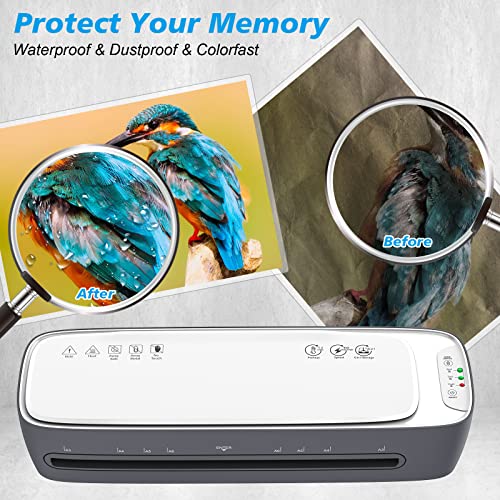 Laminator Machine 13-Inch Thermal Lamination with Laminating Sheets 9 in1 Office Desktop Laminate Machine, Portable A3 Laminater for Teachers Personal 60S Warm-Up Never Jam