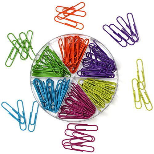 Office Style 28 mm Colored Paper Clips, 480-Pieces, Mixed, Medium (A1-28MM480PCSCLRPC)