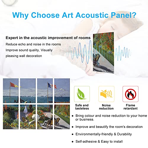 JBER Art Acoustic Panels, 8 Pack Acoustic Panels for Wall Decoration With Self Adhesive, Sound Absorbing Panels for Recording Studio, Soundproof Wall Panels, 45X36inch (BALCONY OF SAN ADRES)