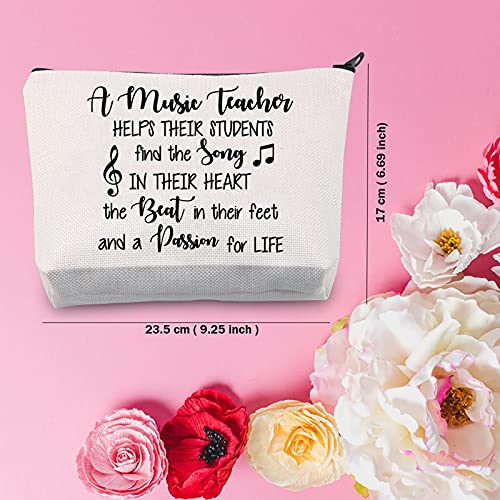 TSOTMO Music Teacher Makeup Bag Gift Music Gift for Piano Teachers and Musicians Teachers' Day Gifts Thanks Teacher Gift Graduation Gift (Music Teacher)