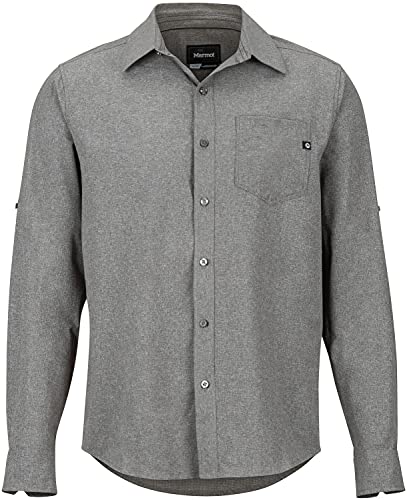 MARMOT Men's Aerobora Long Sleeve Button Down Shirt, Arctic Navy, Small