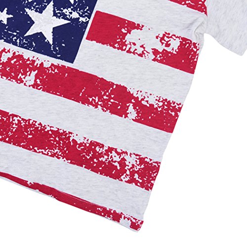 Little Hand Kids 4th of July Clothes Boys American Flag T-Shirt Stars Stripes Tee Shirts for Toddler 1-2 T