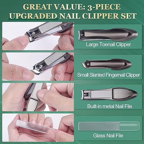 Nail Clippers Men Women Gifts, Graduation Gifts for Him Cool Dad Gifts from Daughter Wife Son Father Birthday Ideas Ultra Sharp Sturdy Heavy Duty Self-Collecting No Splash Fingernail Toenail Cutter