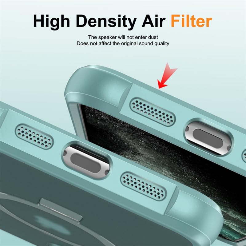 BUGARORE Case for iPhone 11: Invisible Magnetic O-Ring Stand Phone Case Compatible with MagSafe Military-Grade Translucent Case Great Grip Feeling Case for iPhone 11 6.1" - Blue