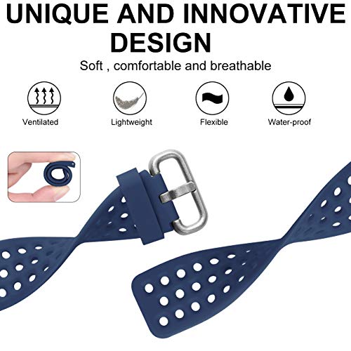 GEAK Compatible with Fitbit Versa 2 Bands for Women Men, Soft Silicone Sport Bands for Fitbit Versa 2/Fitbit Versa Lite SE/Fitbit Versa Smart Watch, Small Navy Blue