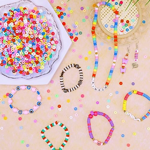 Bundooraking 2000pcs Dark Blue Clay Round Beads (6mm), Clay Beads for Jewelry Making, Bracelets, Necklaces, Small Pack