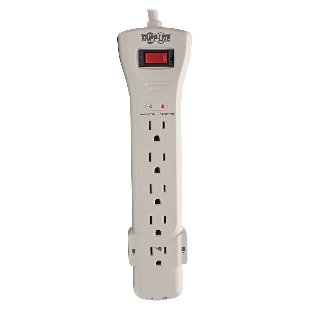 Tripp Lite 7 Outlet Surge Protector Power Strip, 15ft. Extra Long Cord, Right Angle Plug, Fax/Modem Protection, RJ11, $75K Insurance & Manufacturer's Warranty (SUPER7TEL15)