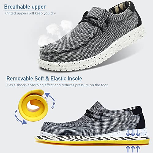 Men's Slip-on Loafers Casual Shoes Lightweight Comfortable Soft Sole Boat Shoes US 7