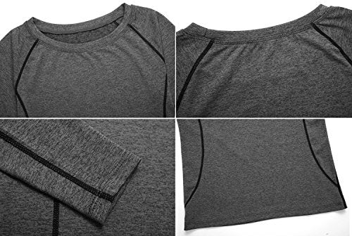 NELEUS Women's 3 Pack Workout Gym Yoga Shirt Athletic Running Shirts,8021,Black,Grey,Navy Blue,M
