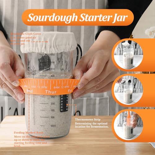 Banneton Bread Proofing Basket Set With Sourdough Bread Baking Supplies, Bread Making Kit Include 9''Round 10'' Oval & Baguette Cane Sourdough Proofing Basket With Dough Whisk Scrapers +Bread Lame…