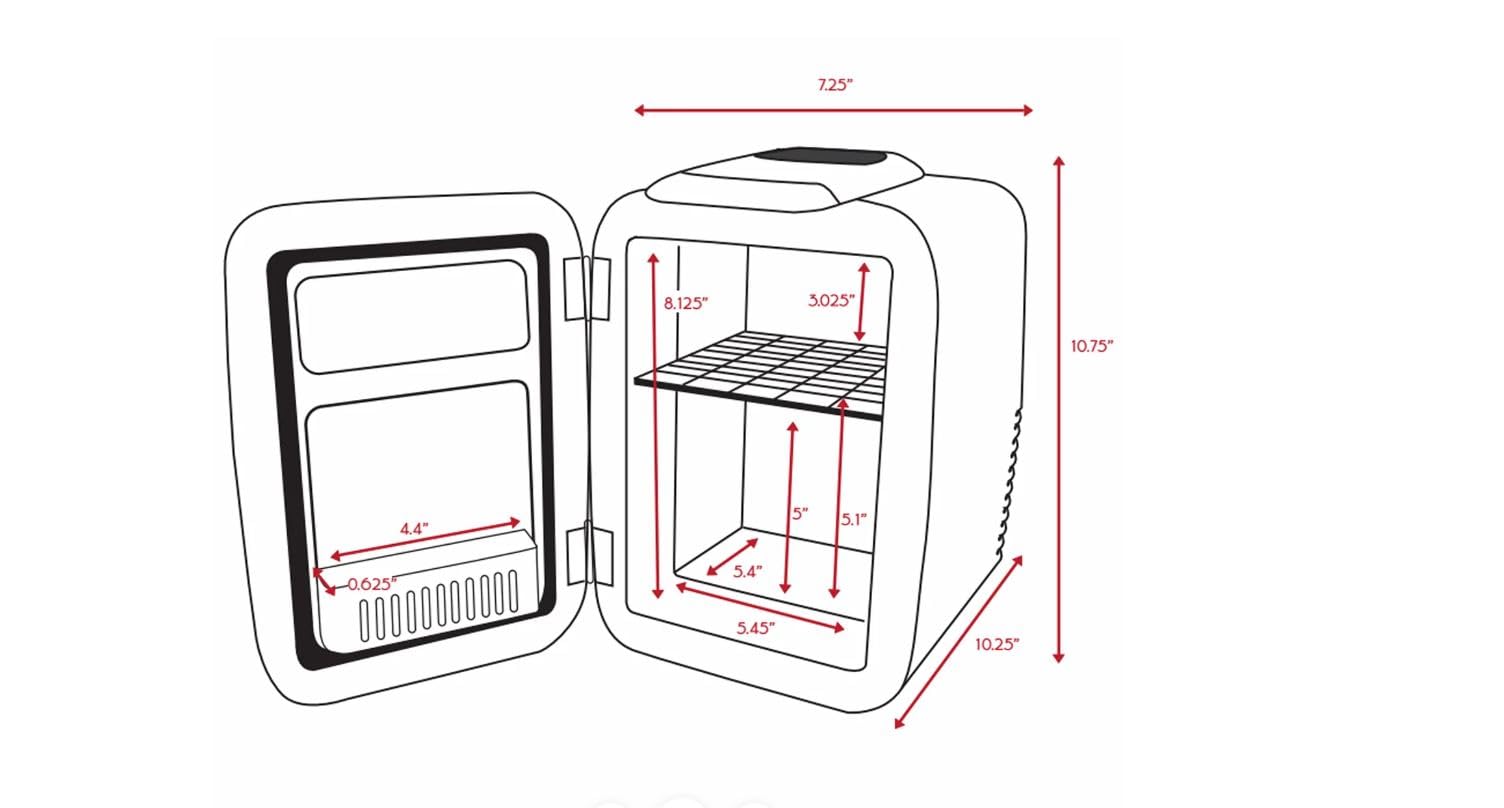 Cooluli Mini Fridge for Bedroom - Car, Office Desk & Dorm Room - Portable 4L/6 Can Electric Plug In Cooler & Warmer for Food, Drinks, Skincare Beauty & Makeup - 12v AC/DC & Exclusive USB Option, White