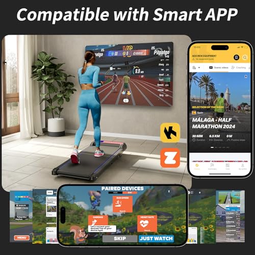UPREIGN 3 in 1 Treadmill, Portable Under Desk Walking Pad with Incline for Home/Office, Remote Control, LED Display