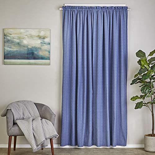 SKL Home Hopscotch Window Curtain, 36" (L) Tier Pair, Denim