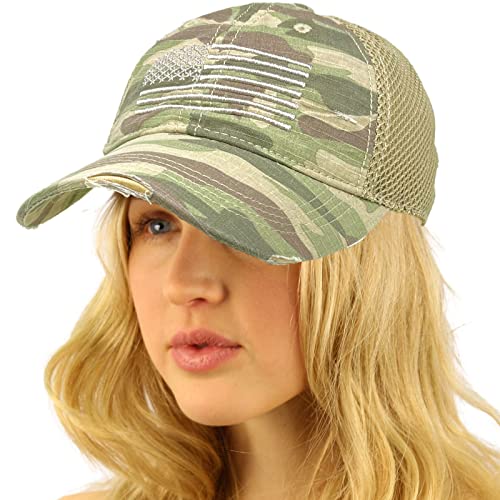 CC Everyday Distressed Trucker Mesh Summer Vented Baseball Sun Cap Hat Violet