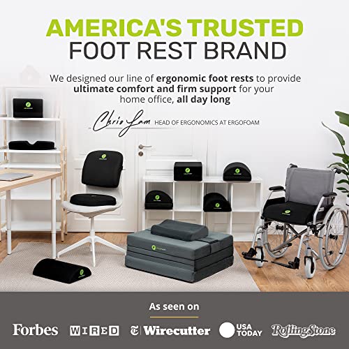 ErgoFoam XL Foot Rest for Under Desk at Work For Stools & High Chairs Chiropractor-Endorsed 2in1 Adjustable Under Desk Footrest Ergonomic High-Density Compression-Resistant Foam Nonslip Desk Foot Rest